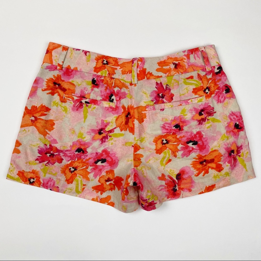 Ann Taylor LOFT Floral Linen Blend Chino 4" Shorts - Size 0